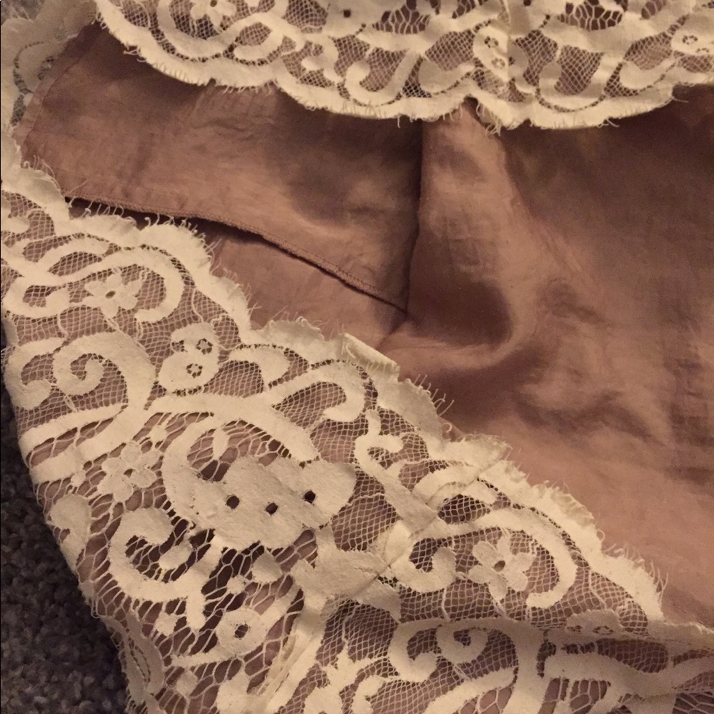 Donated - NWOT white lace Loft shift dress w/ nude underlay - Picture 5 of 6